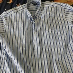 Allen Solly Mens XL white and blue button up shirt Size XL